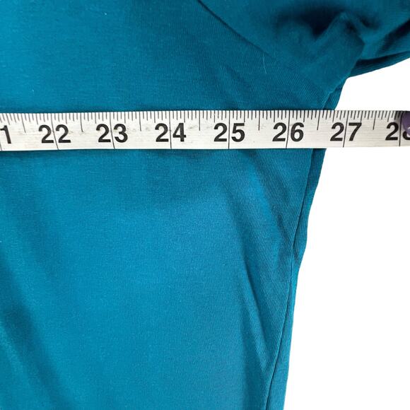 J Jill Pure Jill Wrap Tunic 4XL Teal Blue Scoop Neck 3/4 Sleeve Top Coastal Cozy - Picture 7 of 14